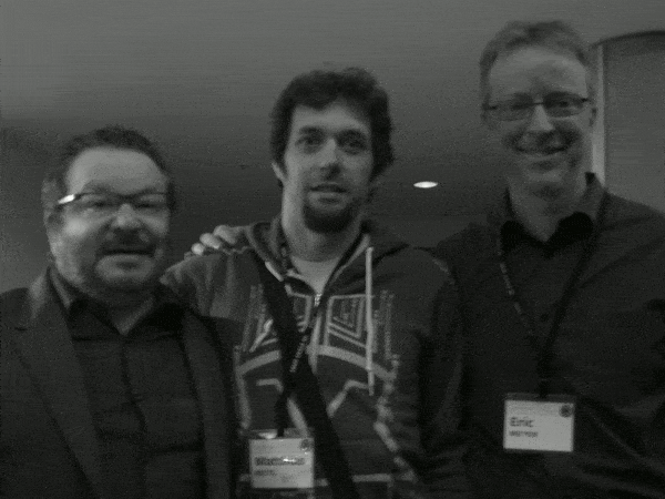 Meeting the An Event Apart founders. Yours truly with web legends Jeffrey Zeldman and Eric Meyer.
