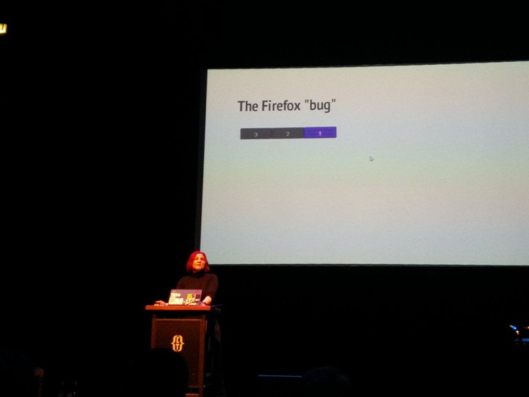 Léonie Watson explaining that Firefox treats the CSS order property not in the same way as other browsers.