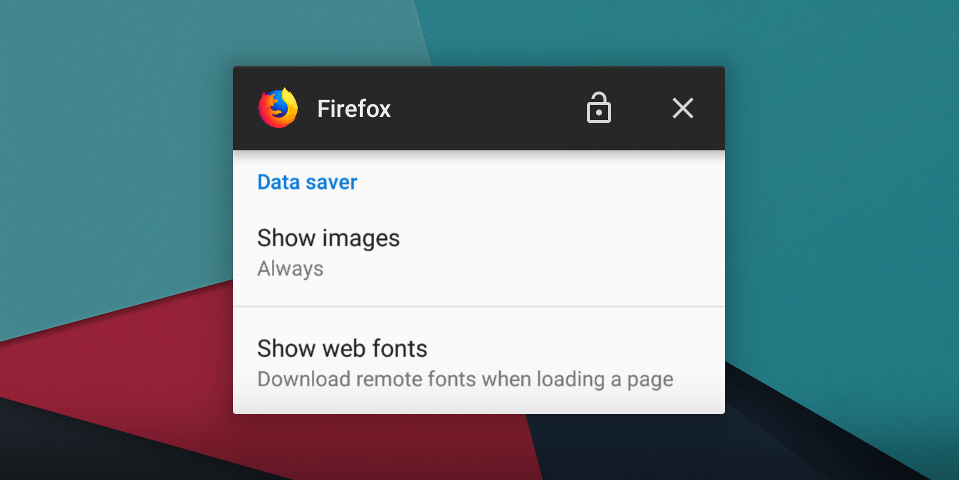 On Firefox for Android the ability to turn off loading web fonts is found under Advanced Settings.